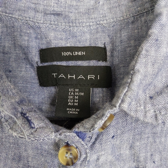 Tahari 100% Linen Button Down Sleeveless Shirt Dress Size Meduim - Picture 4 of 9